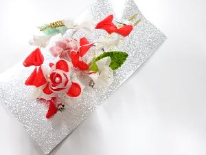 アンティーク　つまみ細工　びらびら簪